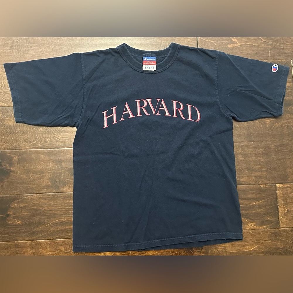 Vintage Men’s Champion Harvard Crimson Blue/ Red T-Shirt- Size Small